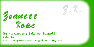 zsanett kope business card